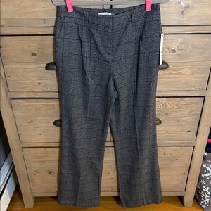 NWT Calvin Klein black, white, gray plaid dress pants SZ 10 petite